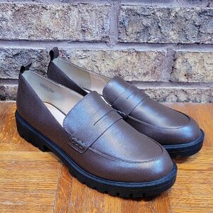 LOFT Brown Leather Penny Loafers